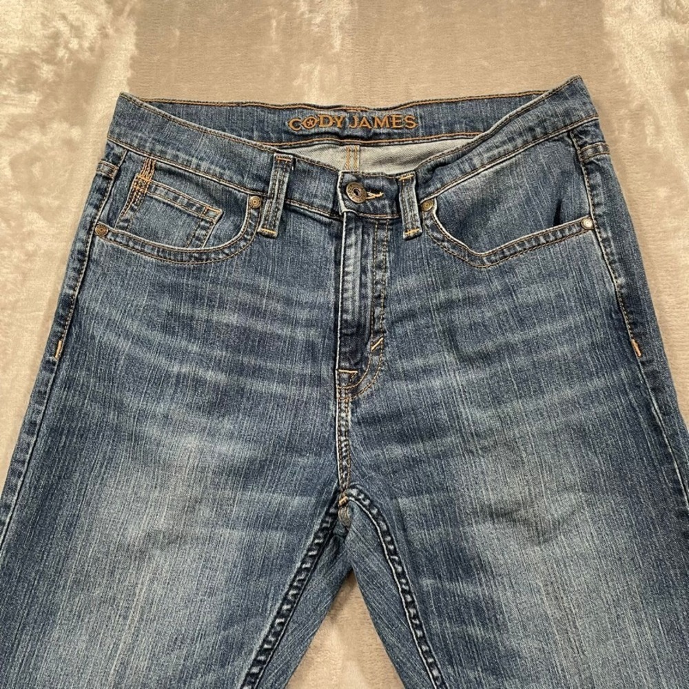 Cody James Jeans Mens 34x32 Blue Cowboy Bootcut Stretch Denim Pants Flare - Picture 2 of 10